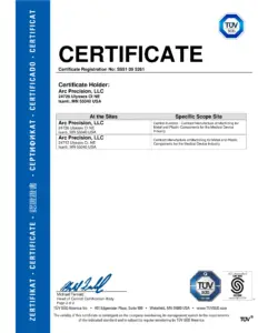 Arc Precision ISO Certification